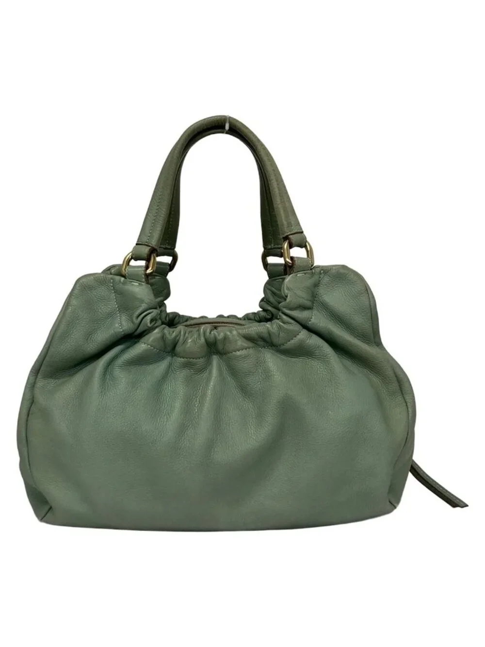 Max Mara Handbag Light Green Leather